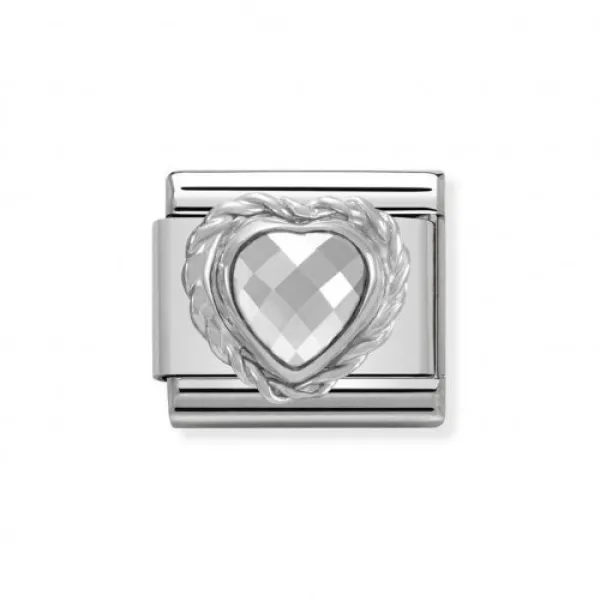 NOMINATION ITALY Classic LINK καρδιά ασήμι 925 με ζιργκόν