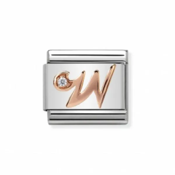 NOMINATION ITALY Classic LINK ροζ χρυσό 9Κ με το γράμμα W