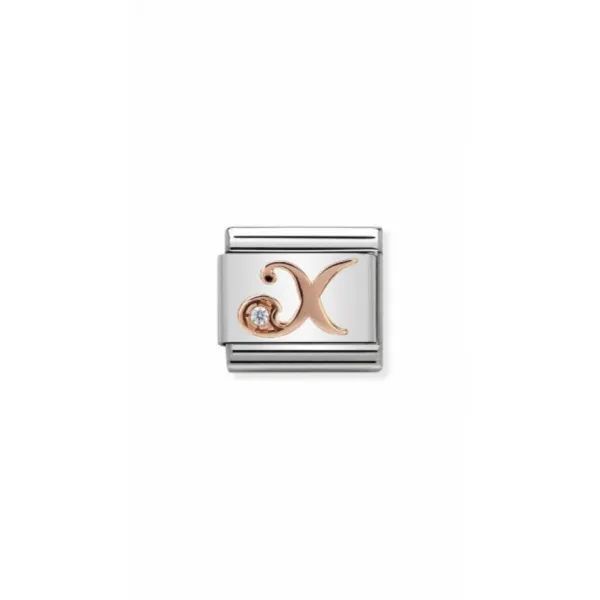 NOMINATION ITALY Classic LINK ροζ χρυσό 9Κ με το γράμμα X