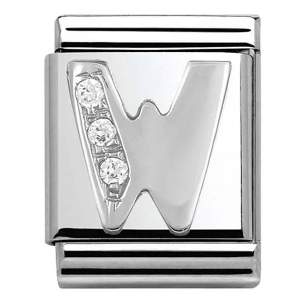 NOMINATION ITALY Classic LINK γράμμα W ασήμι 925