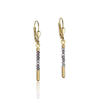 Earrings Waterfall small stainless steel gold & glass silver 4998201617