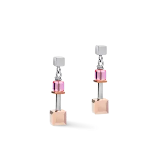 Earrings GeoCUBE® Swarovski® Crystals & stainless steel rose gold-silver multicolour Art Nouveau 5062211578