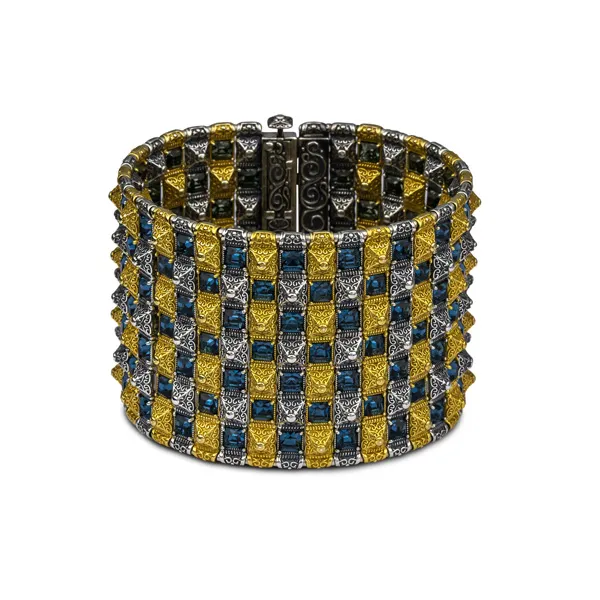 Dimitrios Exclusive Φαρδύ Βραχιόλι Διπλής Όψης με Swarovski Πέτρες B365