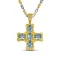 Dimitrios Exclusive Greek Cross Pendant with Oval Swarovski Crystals and Zircon M159-2