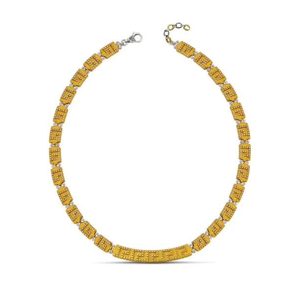 Dimitrios Exclusive Επίχρυσο Ασημένιο Κολιέ διακοσμημένο με Ζιρκόν σε σχήμα Μαιάνδρου K181