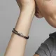 Pandora Βραχιόλι δερμάτινο μαύρο διπλό με κούμπωμα επίστρωσης ρουθηνίου, Star Wars 540031C00