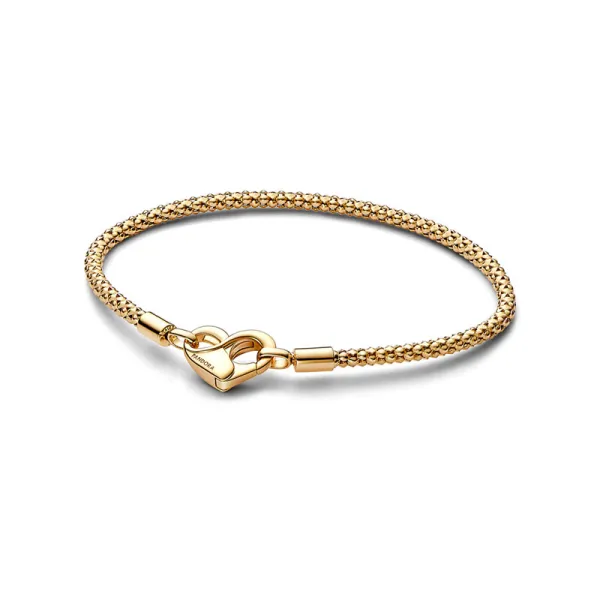 Pandora Βραχιόλι με επίστρωση χρυσού 14Κ, κούμπωμα καρδιά 562731C00