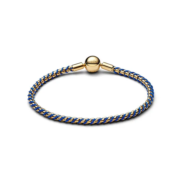 Pandora Πλεκτό βραχιόλι T-Bar με επιχρύσωση 14κ 563816C02