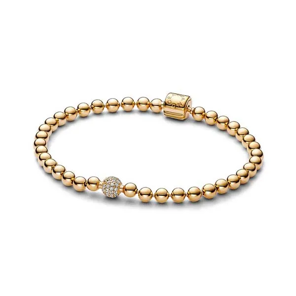 Pandora Βραχιόλι με επίστρωση χρυσού 14Κ & κυβ. ζιρκόνια, μοτίβο φυσαλίδες 568342C01