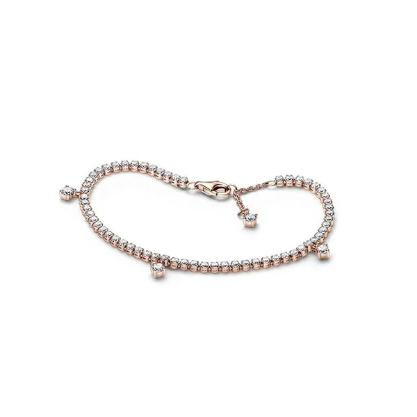 Pandora Βραχιόλι Ροζ Επίχρυσο με Ασημένιες Πέτρες 582401C01
