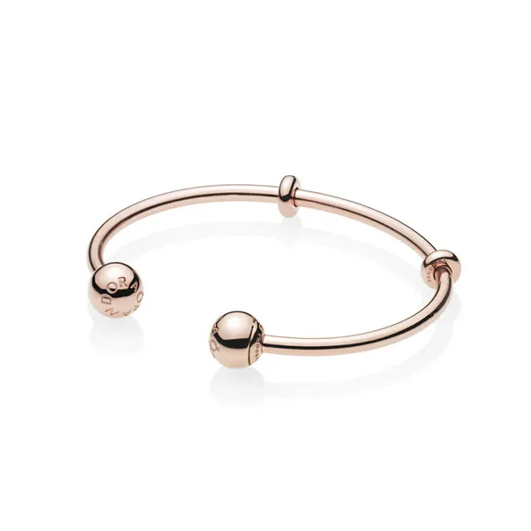 Pandora Βραχιόλι με επίστρωση ροζ χρυσού 14Κ με αποσπώμενα κουμπώματα και stoppers 586477