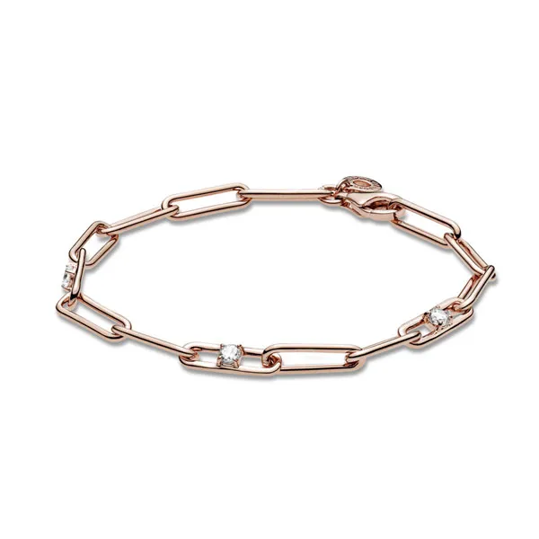 Pandora Βραχιόλι με επίστρωση ροζ χρυσού 14Κ με κυβική ζιρκόνια 589177C01