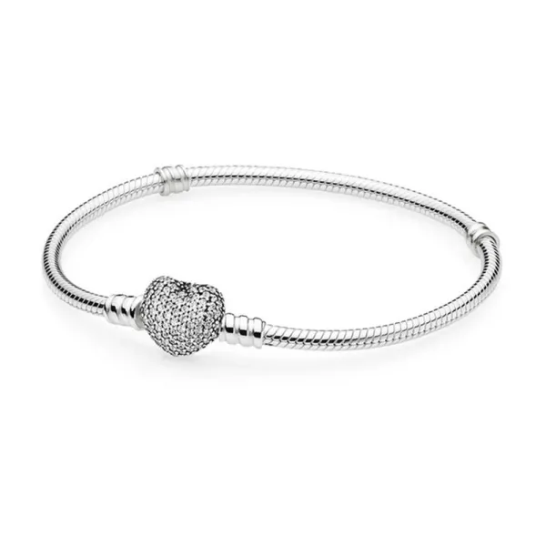 Pandora Αλυσίδα Βραχιόλι με αστραφτερή καρδιά 590727CZ