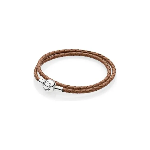 Pandora Βραχιόλι δερμάτινο ασ.925 με καφέ 590745CBN