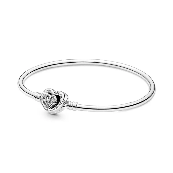 Pandora Ασημένιο Βραχιόλι με κούμπωμα Moments Καρδιά 591064C01