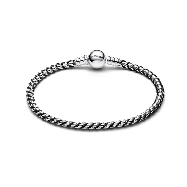 Pandora Πλεκτό ασημένιο βραχιόλι T-Bar 593816C02