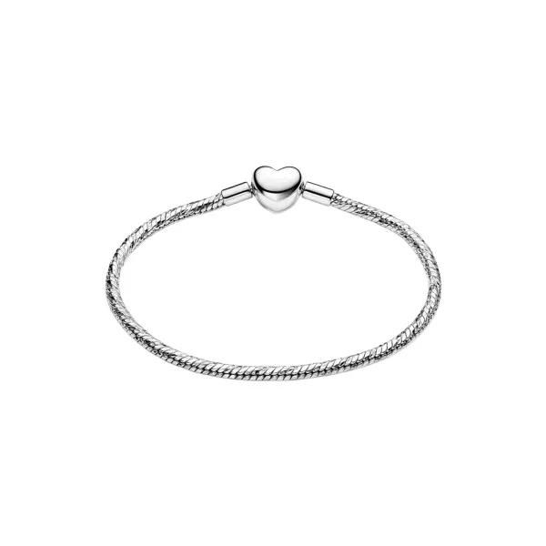Pandora Βραχιόλι Φίδι με Καρδιά Ασημί 594236C00