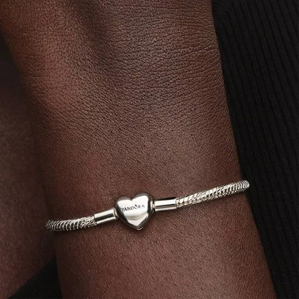 Pandora Βραχιόλι Φίδι με Καρδιά Ασημί 594236C00