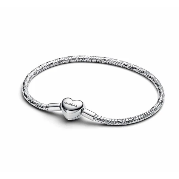 Pandora Βραχιόλι Φίδι με Καρδιά Ασημί 594236C00