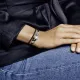 Pandora Βραχιόλι Μαύρο με Ασημί Σχέδιο 597194CBK