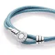 Pandora Βραχιόλι δερμάτινο ασ.925 με τυρκουάζ 597194CTQ