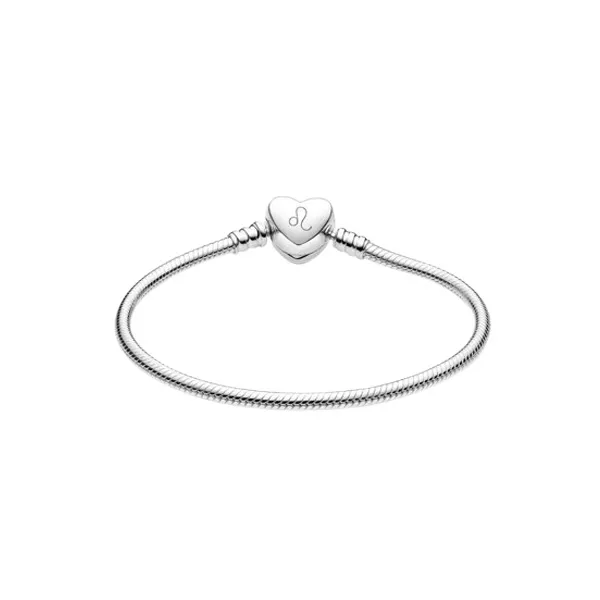 Pandora Moments Βραχιόλι με αλυσίδα και χαραγμένο φίδι στο κούμπωμα καρδιάς 599206C00