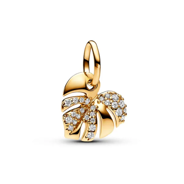 Pandora Αστραφτερό κρεμαστό σύμβολο με φύλλα μονστέρα 763349c01