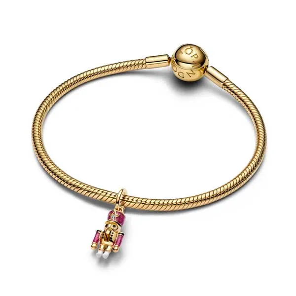 Pandora Σύμβολο Καρυοθραύστης χρυσό 14k με κόκκινο γκλίτερ 763583C01