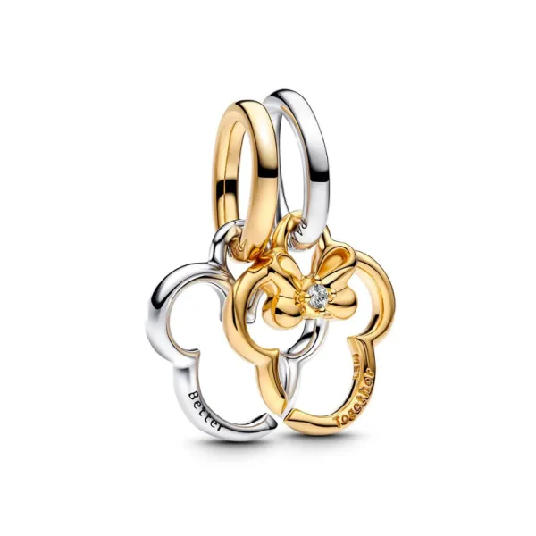 Pandora Χωριζόμενο κρεμαστό σύμβολο Disney Mickey Mouse και Minnie Mouse 763650C01