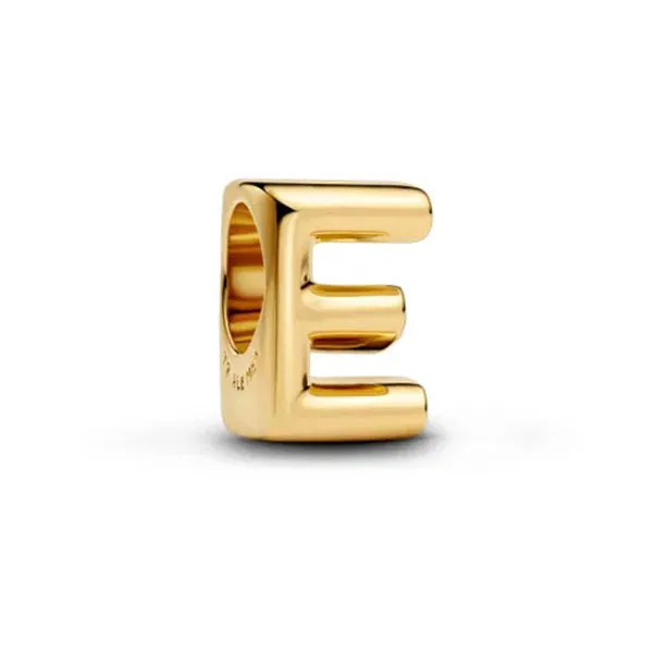 Pandora Σύμβολο με το Γράμμα Ε Επιχρύσωση 14Κ 763951C00