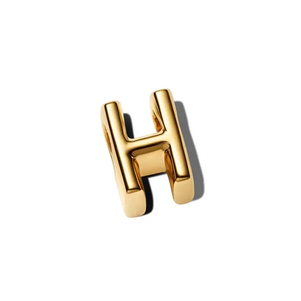 Pandora Σύμβολο με επίστρωση χρυσού 14K, γράμμα H 763954C00