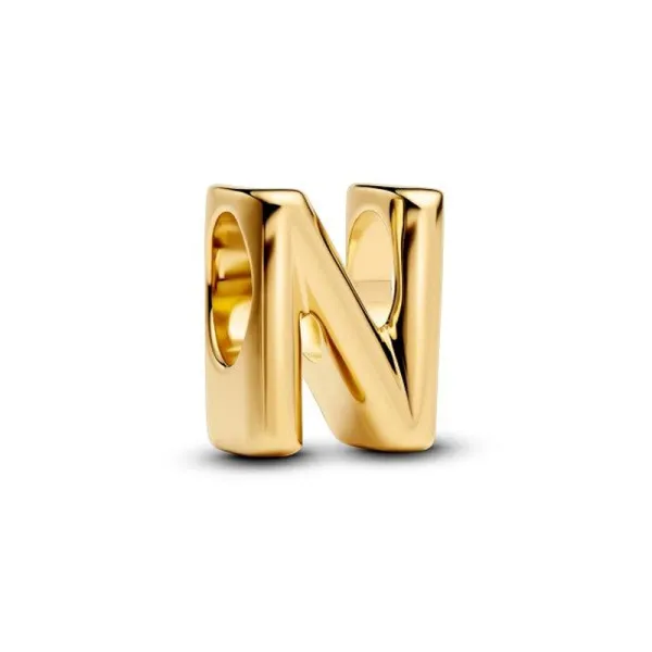 Pandora Σύμβολο με το Γράμμα N Επιχρύσωση 14Κ 763960C00
