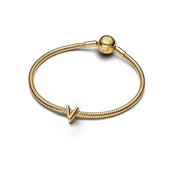 Pandora Σύμβολο με το Γράμμα V Επιχρύσωση 14Κ 763968C00