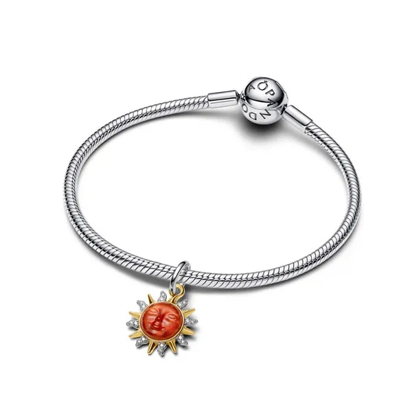 Pandora Σύμβολο Ήλιος από ασήμι & χρυσό 14κ 764703C01