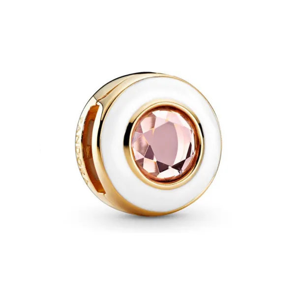 Pandora Κλιπ με ροζ κρύσταλλο 767891NPO