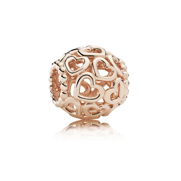 Pandora Σύμβολο 14K Ροζ Επιχρυσωμένο με Καρδιές 780964