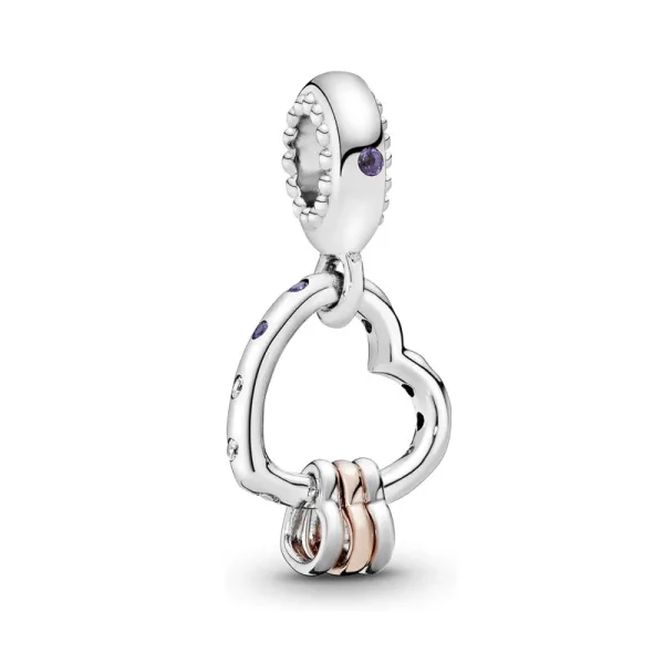 Pandora Κρεμαστό ασ.925 με κυβ. ζιρκόνια και σμάλτο, καρδιά 14K 787247NLCMX