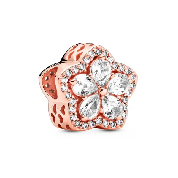 Pandora Γούρι Αστραφτερή Χιονονιφάδα Ροζέ 789224C01