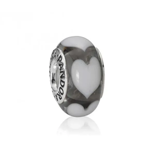 Σύμβολο Γούρι με Kαρδιές και Μαύρο Γυαλί Murano 790666