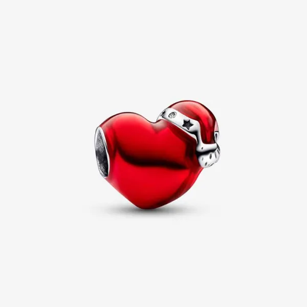 Pandora Μεταλλικό Κόκκινο Χριστουγεννιάτικο Γούρι με Καρδιά 792336C01