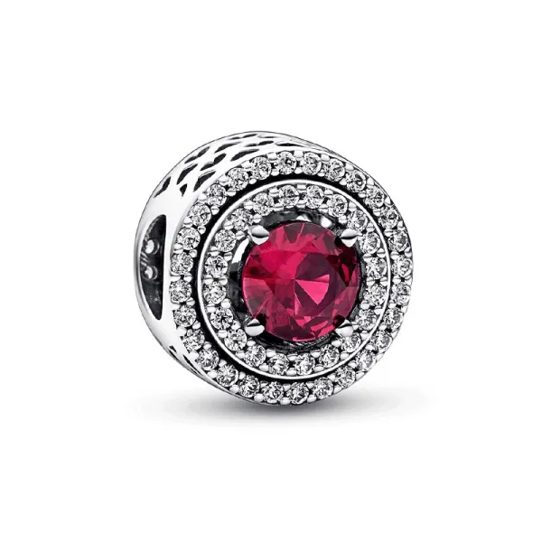 Pandora Κόκκινος αστραφτερός ισοπεδωμένος γύρος Γούρι 792418C01