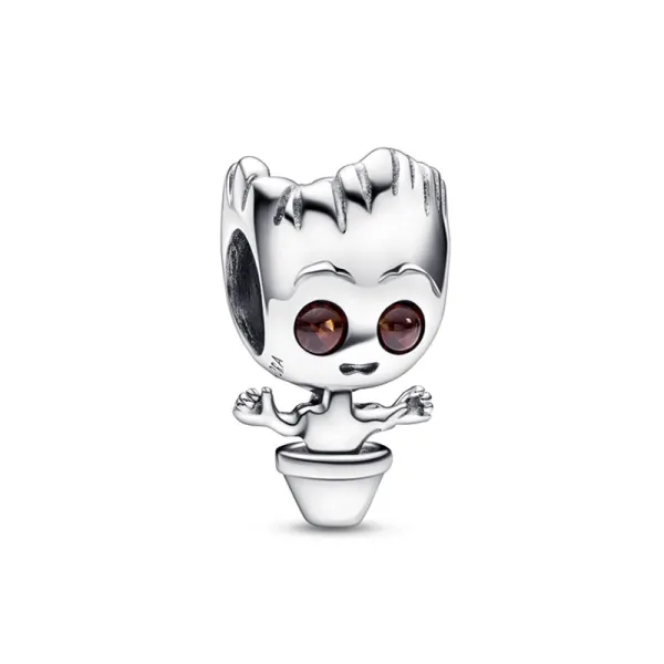 Pandora Σύμβολο ασ. 925 με καφέ κρύσταλλο, Marvel Baby Groot 792554C01