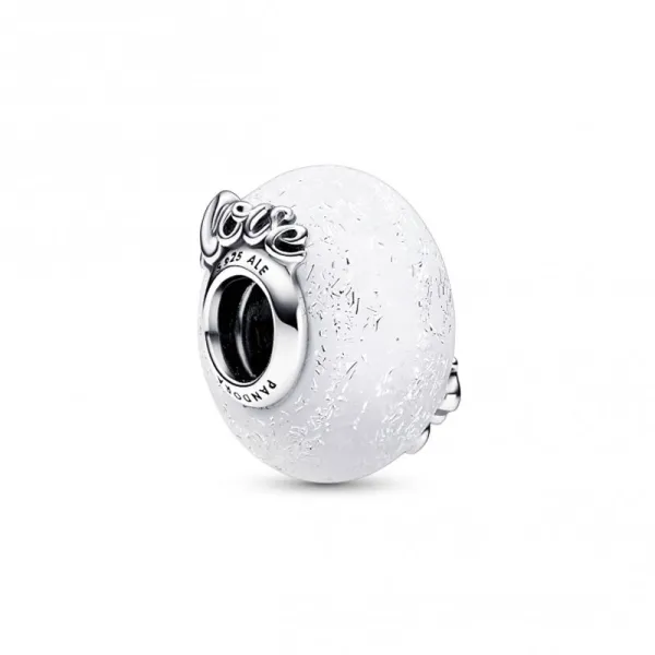 Pandora Γκλίτερ Λευκό Γυαλί Μουράνο Γούρι 792655C00