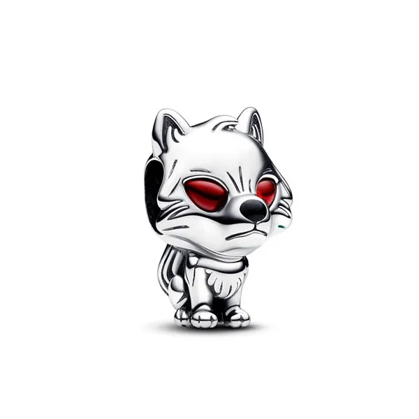 Pandora Σύμβολο Λύκος Game of Thrones με κόκκινο πετράδι και μαύρο σμάλτο 792963C01