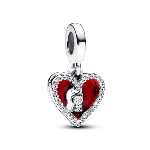 Pandora Κρεμαστή Κόκκινη Καρδιά & Κλειδαριά 793119C01