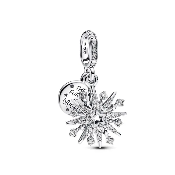 Pandora Διπλό κρεμαστό σύμβολο με αστραφτερά πυροτεχνήματα 793512C01