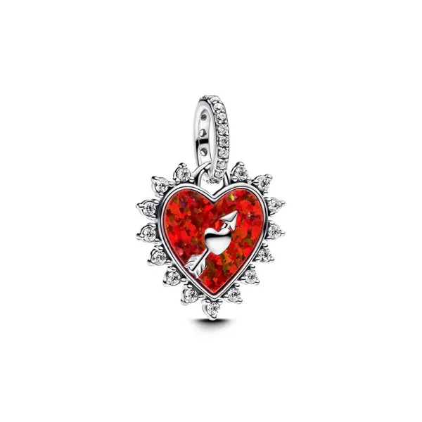 Pandora Moments Ασημένιο Γούρι Κόκκινη Καρδιά 793667C01
