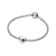 Pandora Σύμβολο Καρδιά Ασημί με Κόκκινη Πέτρα 794161C01