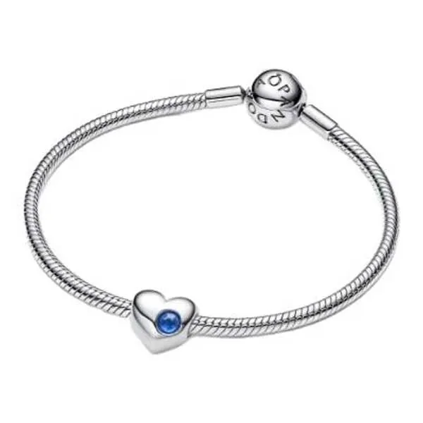 Pandora Σύμβολο Καρδιά Ασημί με Μπλε Πέτρα 794161C09