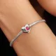Pandora Σύμβολο Καρδιά Ασημί με Ροζ Πέτρα 794161C10